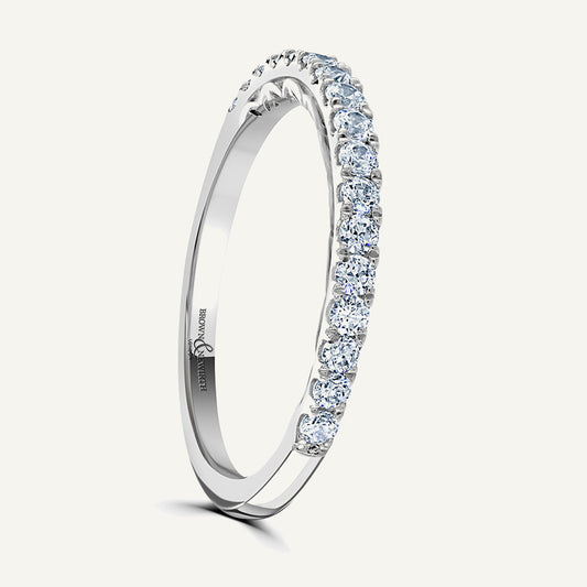 Round Brilliant Cut, Lace Back Claw, Courted Diamond Eternity Ring