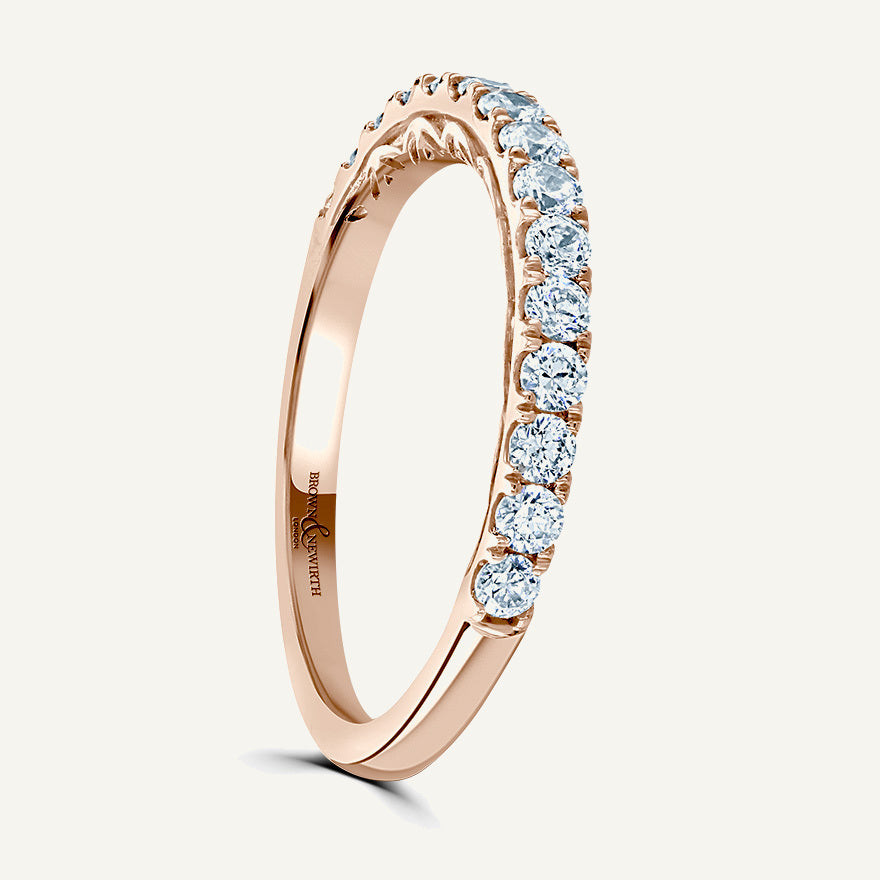 Round Brilliant Cut, Lace Back Claw, Courted Diamond Eternity Ring