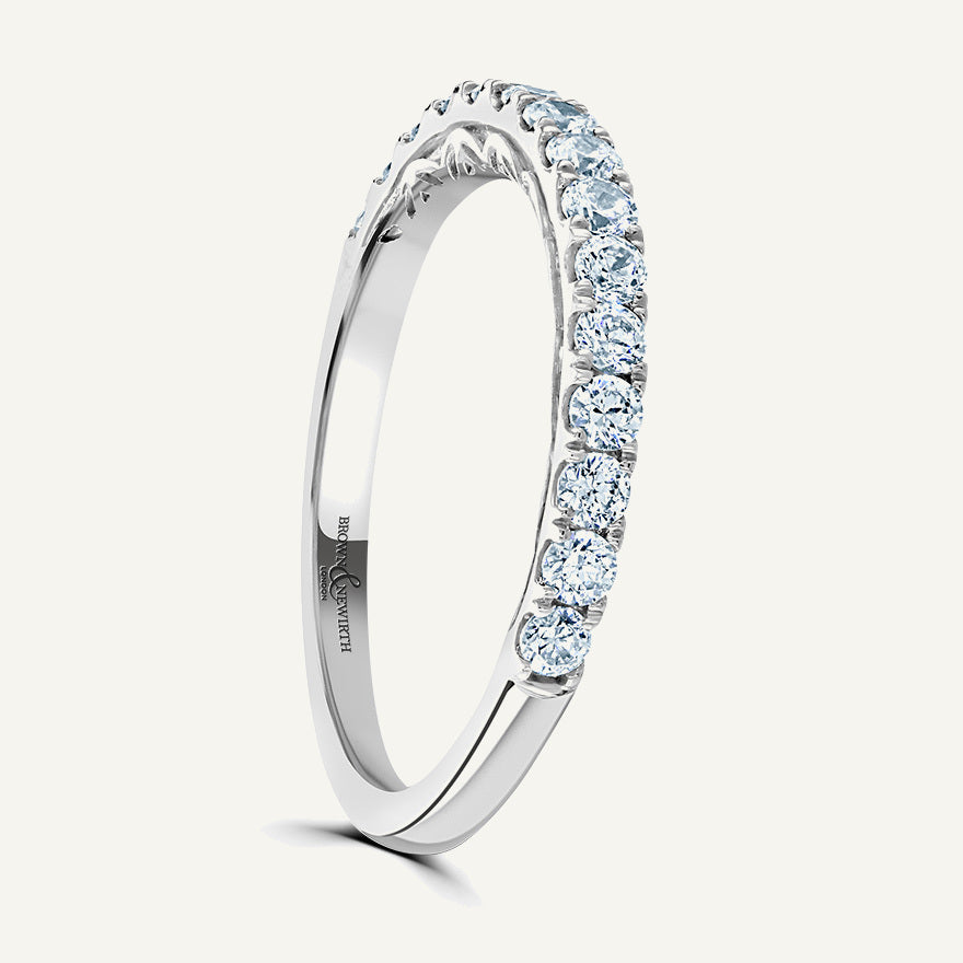 Round Brilliant Cut, Lace Back Claw, Courted Diamond Eternity Ring