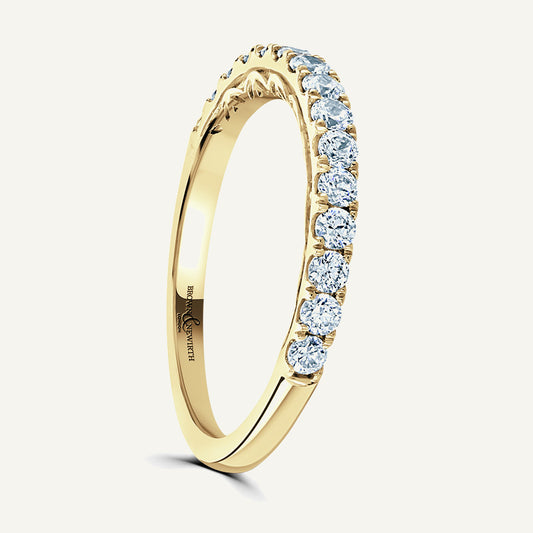 Round Brilliant Cut, Lace Back Claw, Courted Diamond Eternity Ring