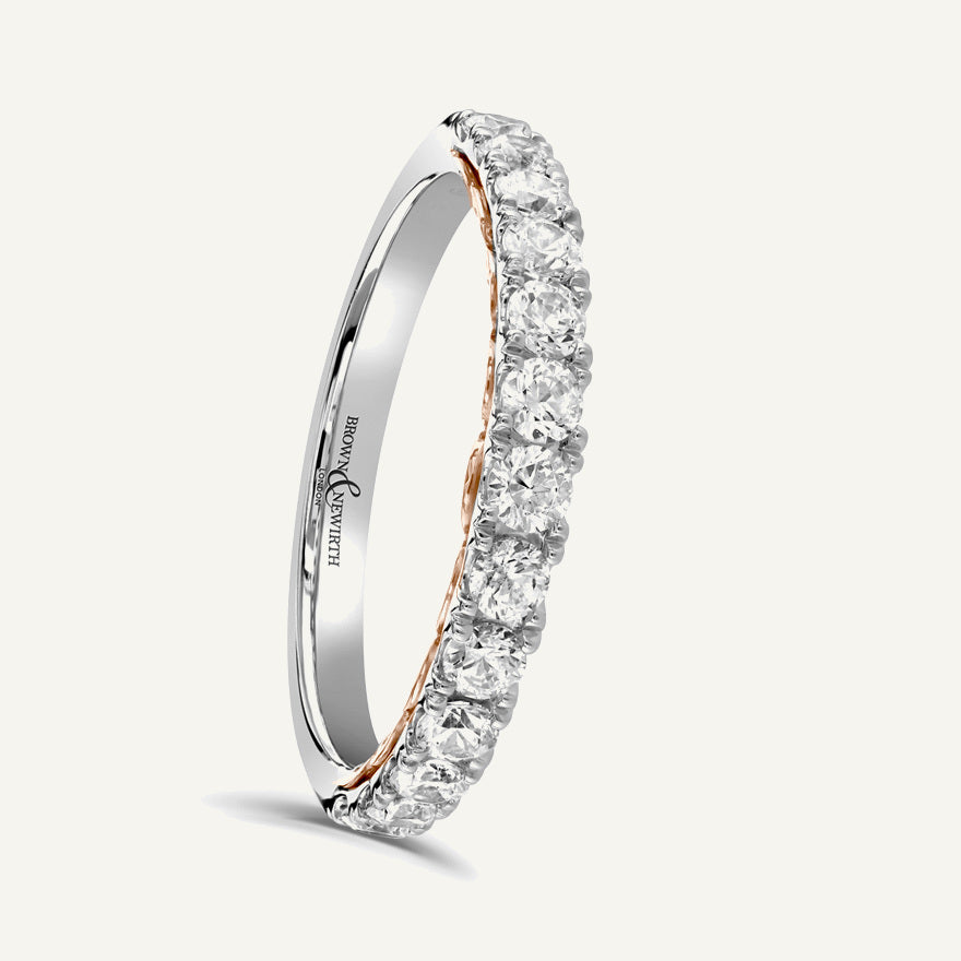 Round Brilliant Cut, Lace Back Claw, Courted Diamond Eternity Ring