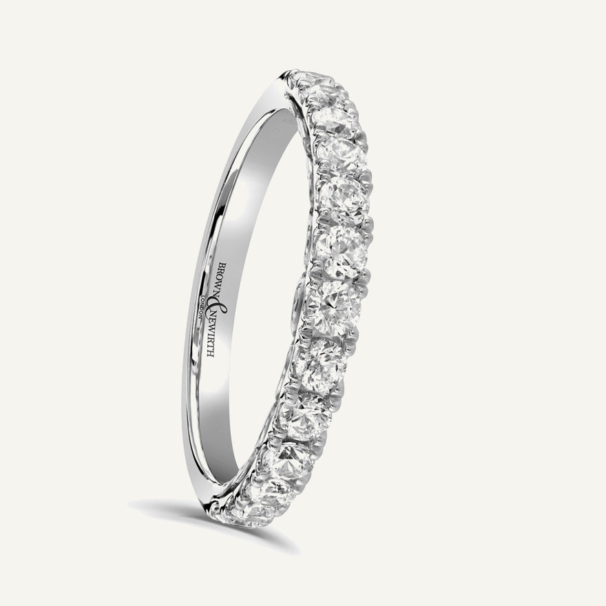 Round Brilliant Cut, Lace Back Claw, Courted Diamond Eternity Ring