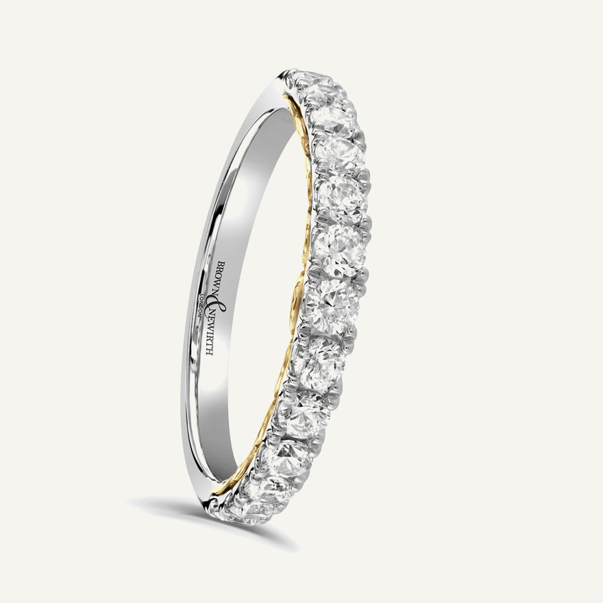 Round Brilliant Cut, Lace Back Claw, Courted Diamond Eternity Ring