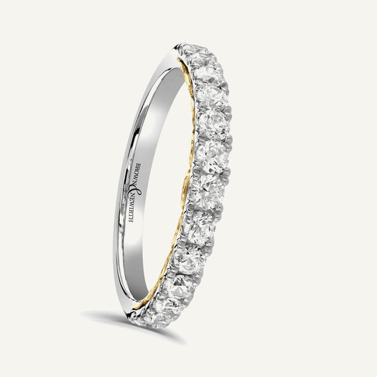 Round Brilliant Cut, Lace Back Claw, Courted Diamond Eternity Ring