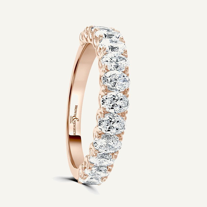 Oval Cut, Claw Diamond Eternity Ring