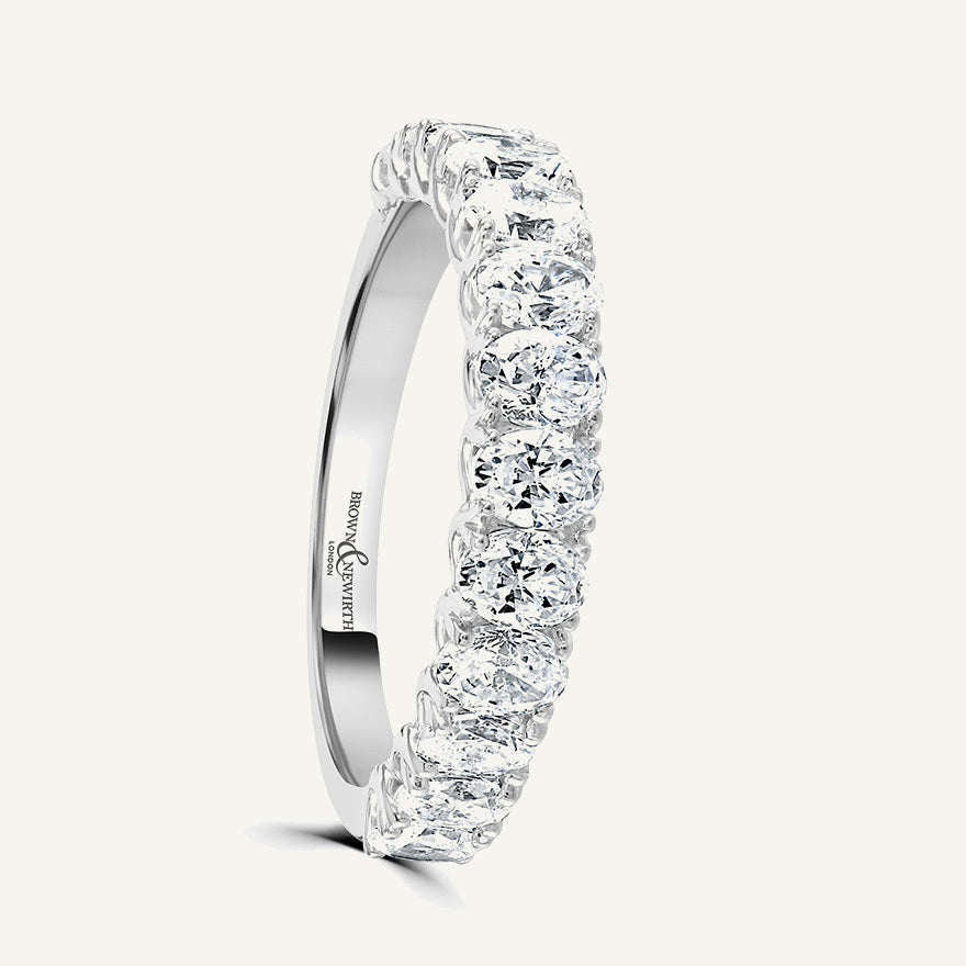 Oval Cut, Claw Diamond Eternity Ring