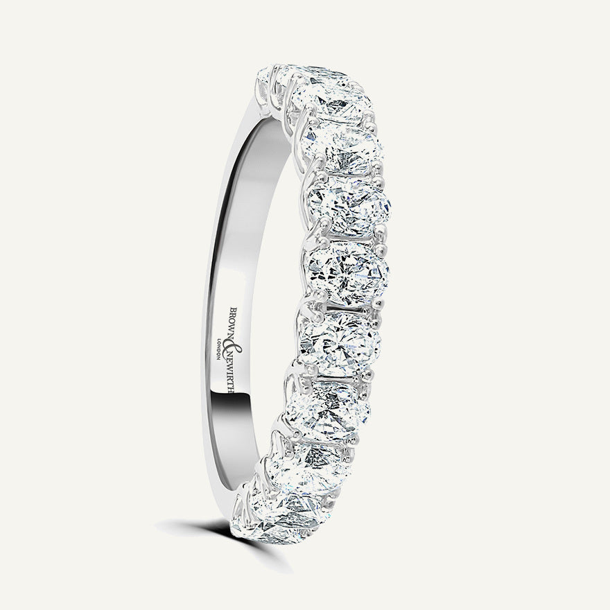 Oval Cut, Claw Diamond Eternity Ring