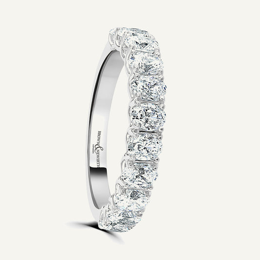 Oval Cut, Claw Diamond Eternity Ring