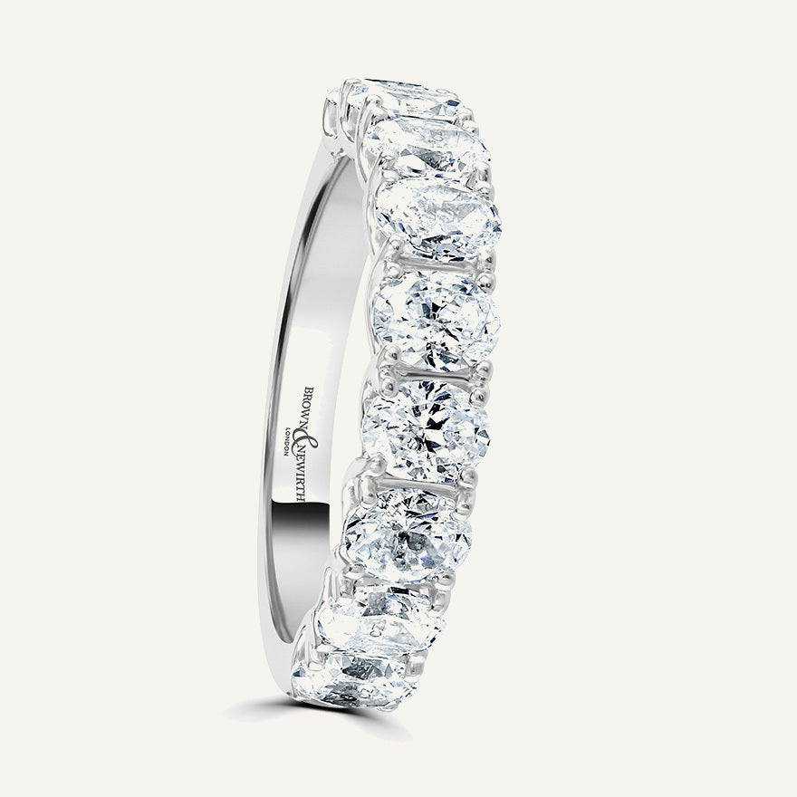 Oval Cut, Claw Diamond Eternity Ring