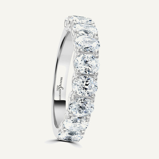 Oval Cut, Claw Diamond Eternity Ring