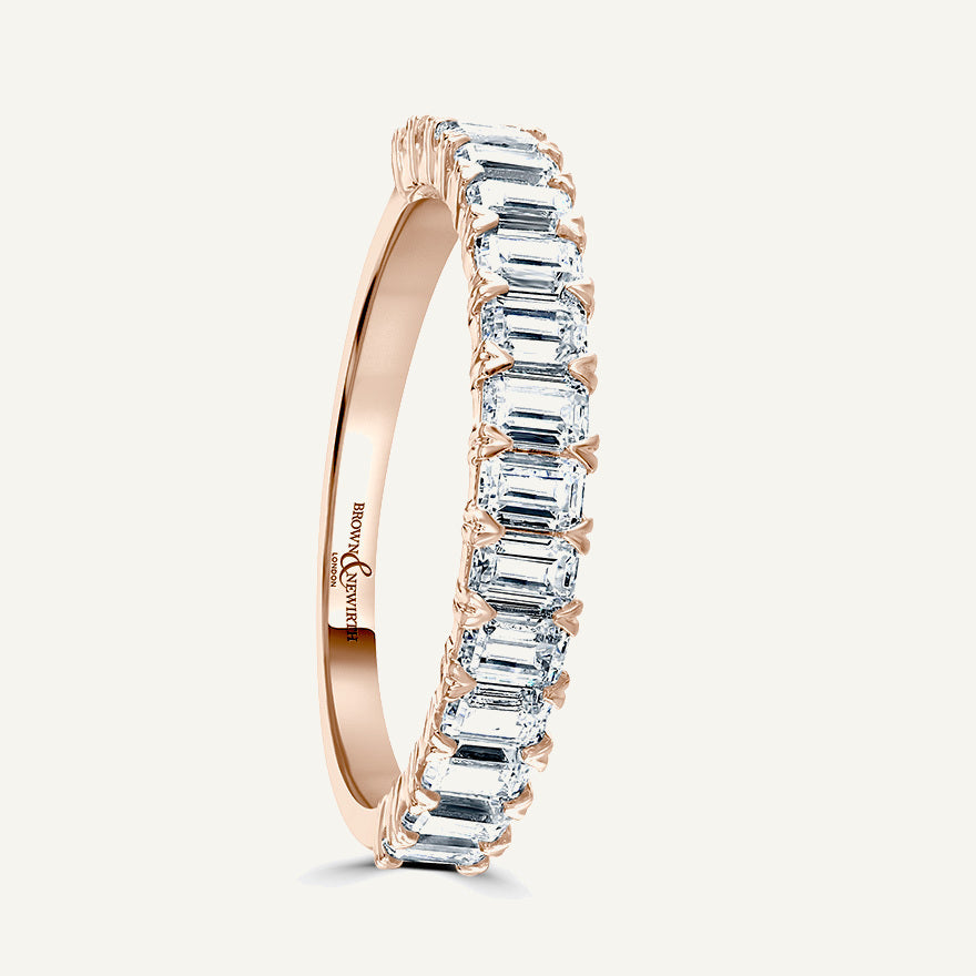Emerald Cut, Claw Diamond Eternity Ring