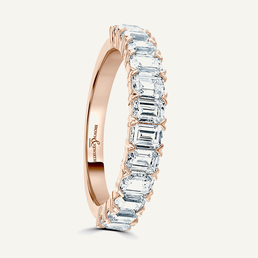 Emerald Cut, Claw Diamond Eternity Ring