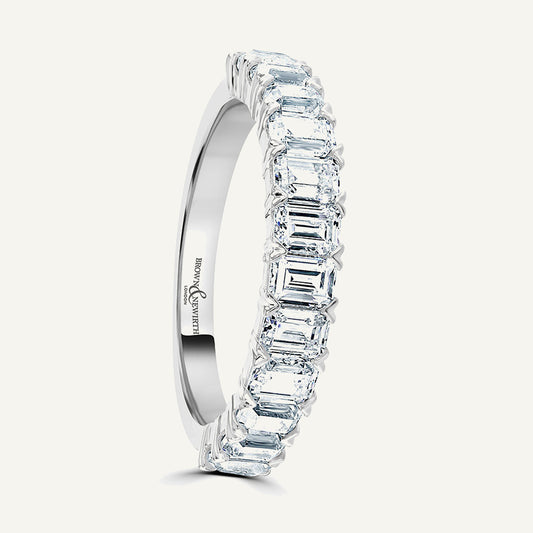 Emerald Cut, Claw Diamond Eternity Ring