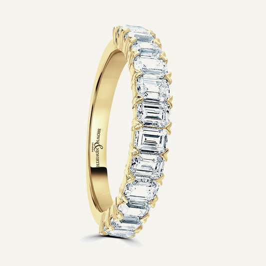 Emerald Cut, Claw Diamond Eternity Ring