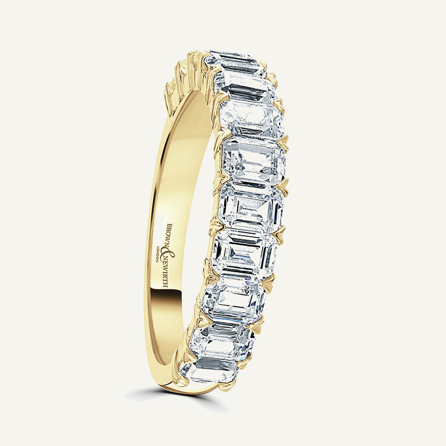 Emerald Cut, Claw Diamond Eternity Ring