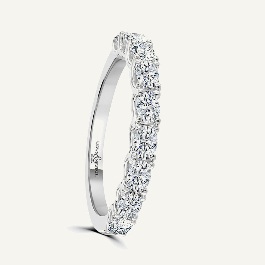 Oval Cut, Claw Landscape Diamond Eternity Ring