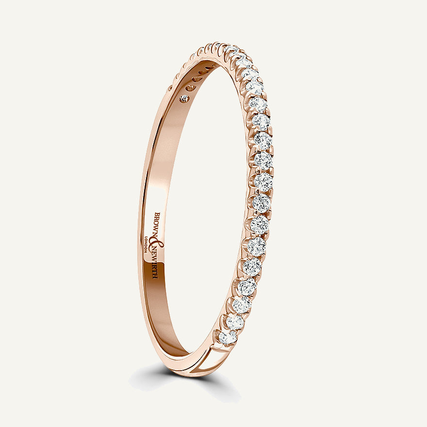 Round Brilliant Cut, Single Claw, Courted Diamond Eternity Ring