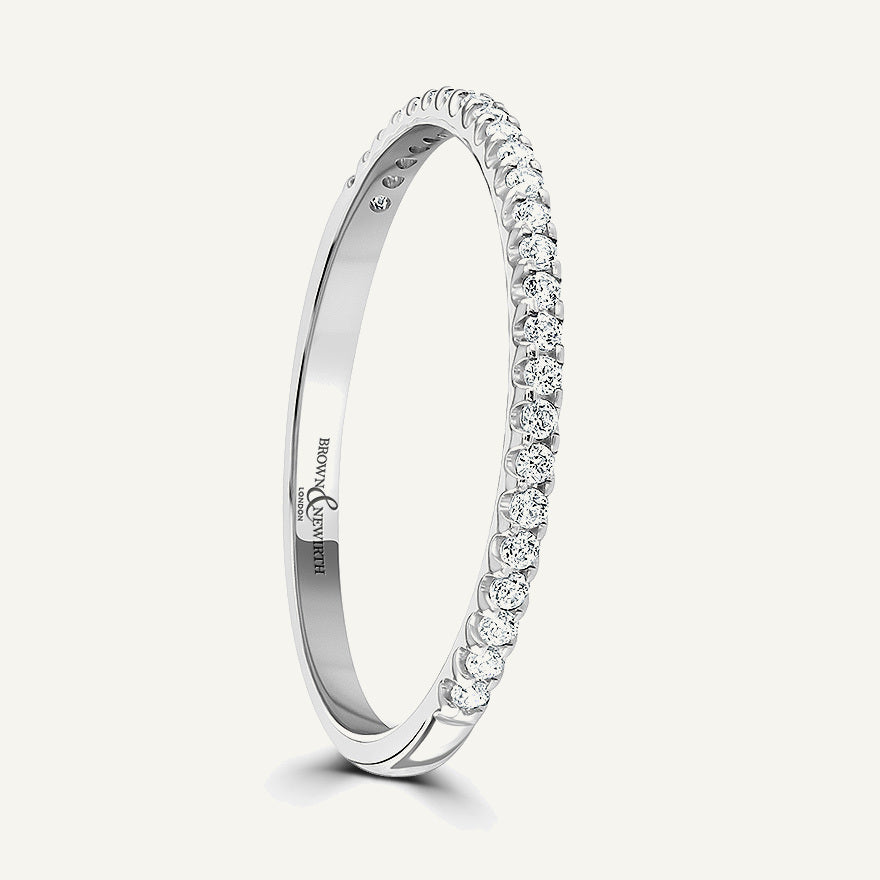 Round Brilliant Cut, Single Claw, Courted Diamond Eternity Ring
