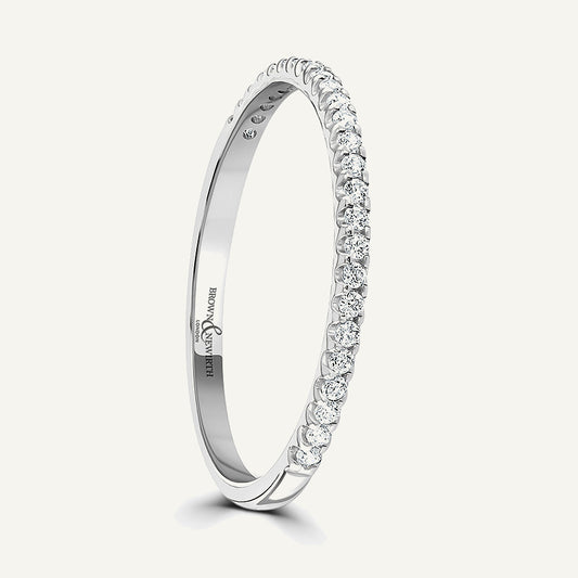 Round Brilliant Cut, Single Claw, Courted Diamond Eternity Ring