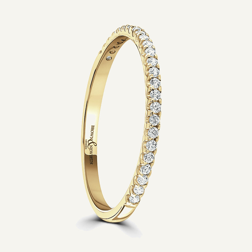 Round Brilliant Cut, Single Claw, Courted Diamond Eternity Ring