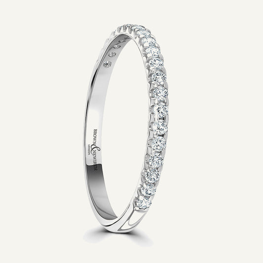 Round Brilliant Cut, Single Claw, Courted Diamond Eternity Ring