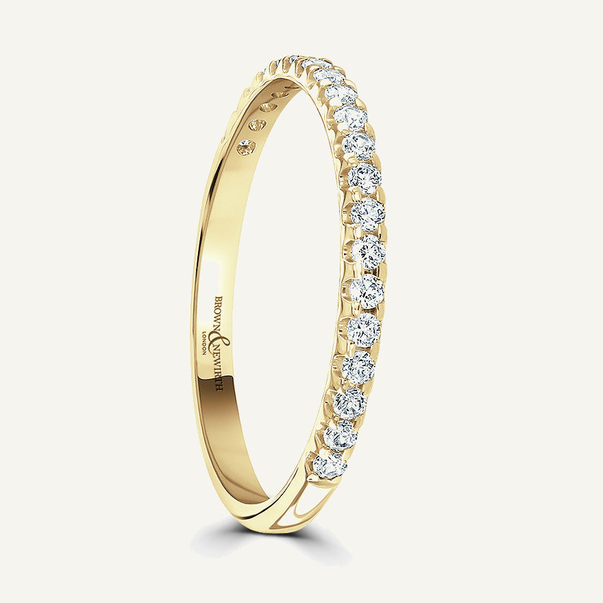 Round Brilliant Cut, Single Claw, Courted Diamond Eternity Ring