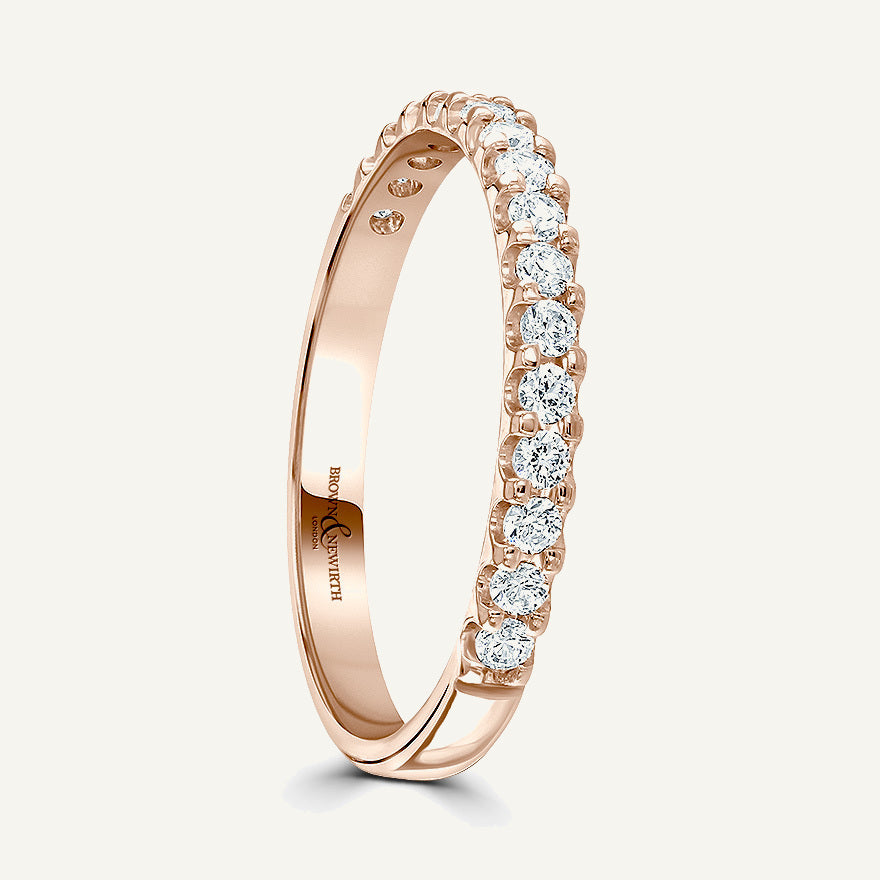 Round Brilliant Cut, Single Claw, Courted Diamond Eternity Ring