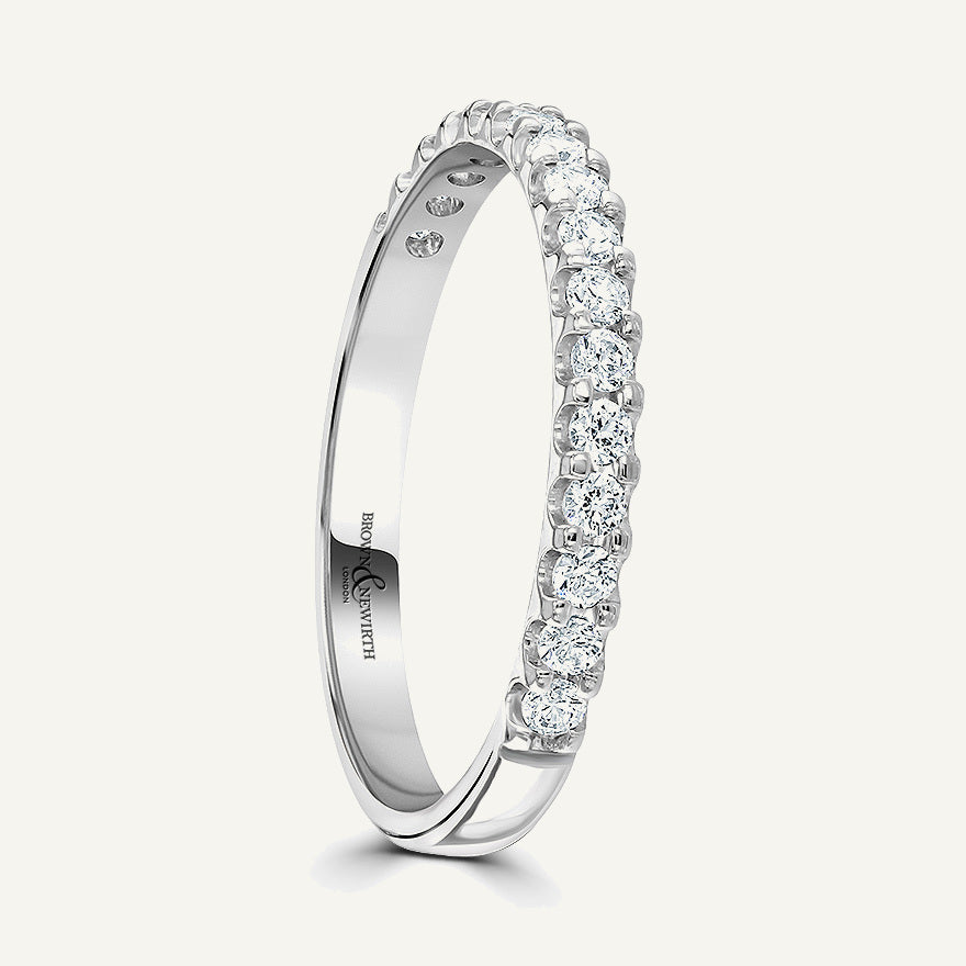 Round Brilliant Cut, Single Claw, Courted Diamond Eternity Ring