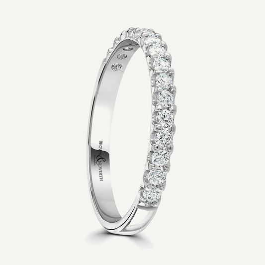 Round Brilliant Cut, Single Claw, Courted Diamond Eternity Ring