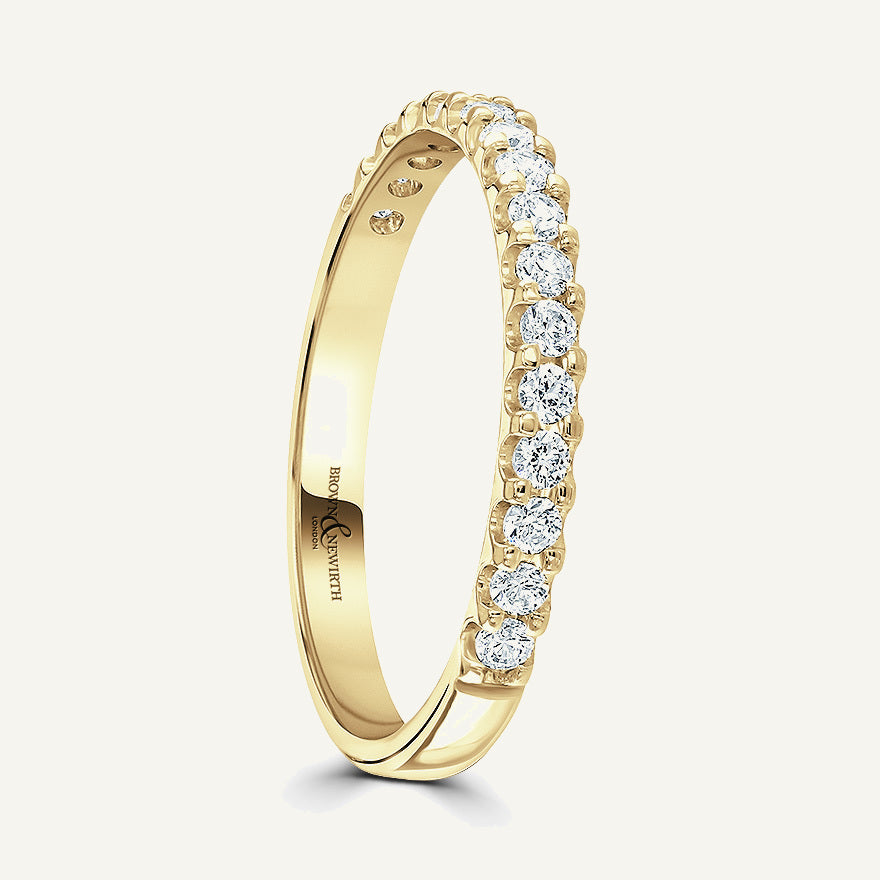 Round Brilliant Cut, Single Claw, Courted Diamond Eternity Ring