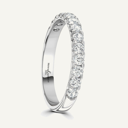 Round Brilliant Cut, Single Claw, Courted Diamond Eternity Ring