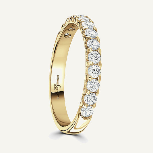 Round Brilliant Cut, Single Claw, Courted Diamond Eternity Ring