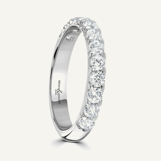 Round Brilliant Cut, Single Claw, Courted Diamond Eternity Ring