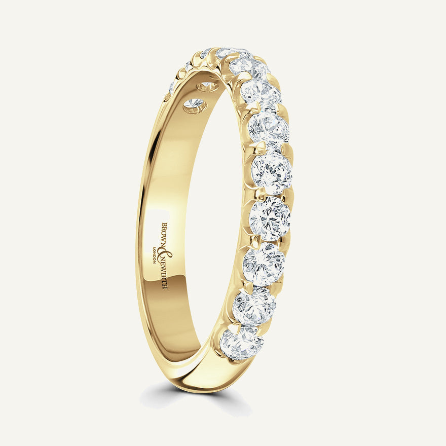 Round Brilliant Cut, Single Claw, Courted Diamond Eternity Ring