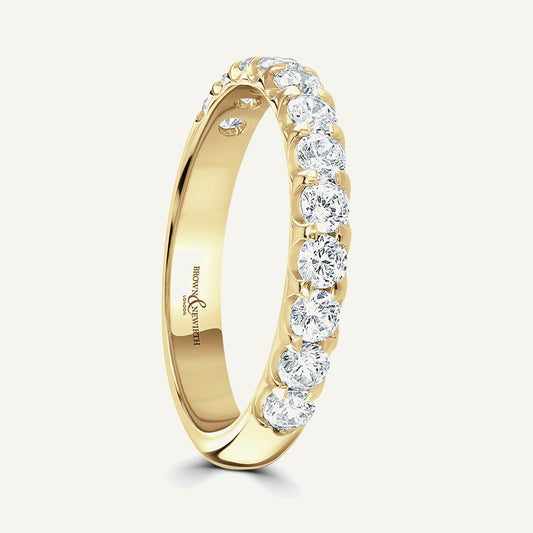 Round Brilliant Cut, Single Claw, Courted Diamond Eternity Ring