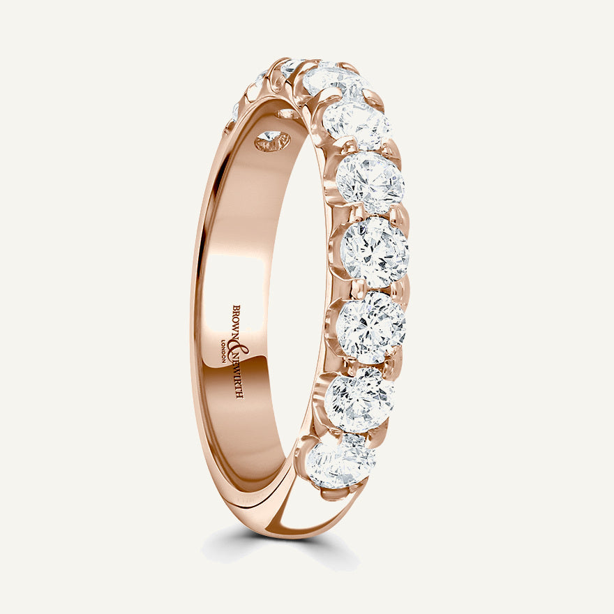 Round Brilliant Cut, Single Claw, Courted Diamond Eternity Ring