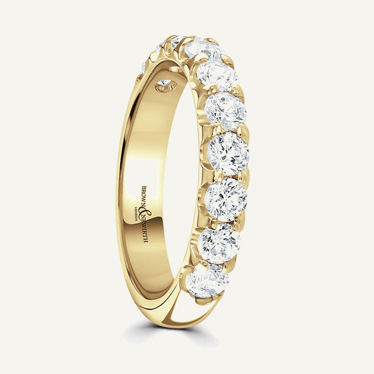 Round Brilliant Cut, Single Claw, Courted Diamond Eternity Ring