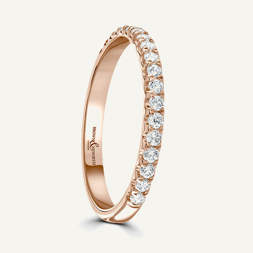Round Brilliant Cut, Split Claw, Courted Diamond Eternity Ring