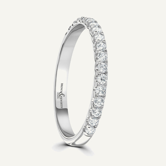 Round Brilliant Cut, Split Claw, Courted Diamond Eternity Ring