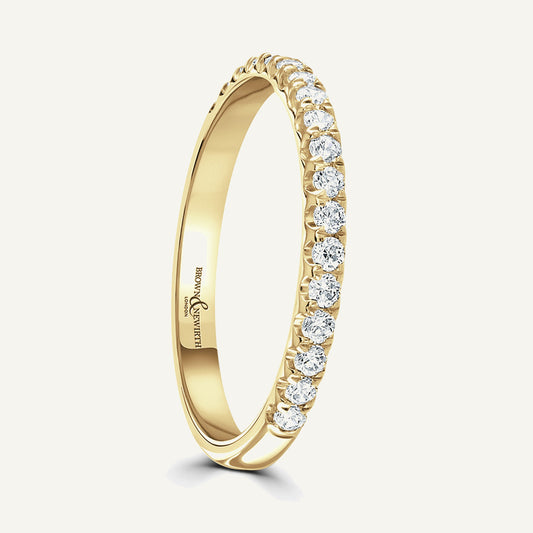 Round Brilliant Cut, Split Claw, Courted Diamond Eternity Ring