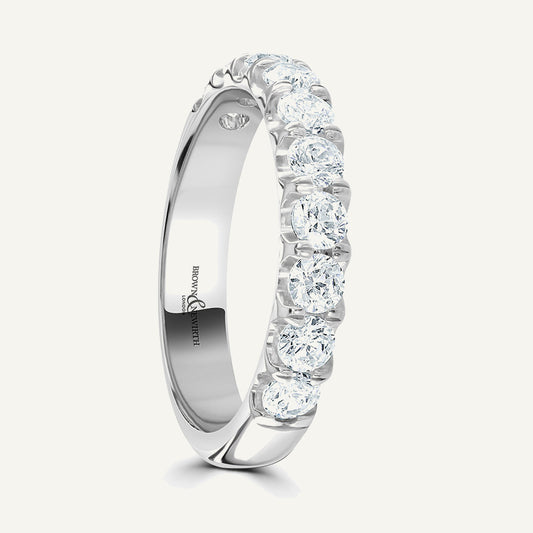 Round Brilliant Cut, Split Claw, Courted Diamond Eternity Ring
