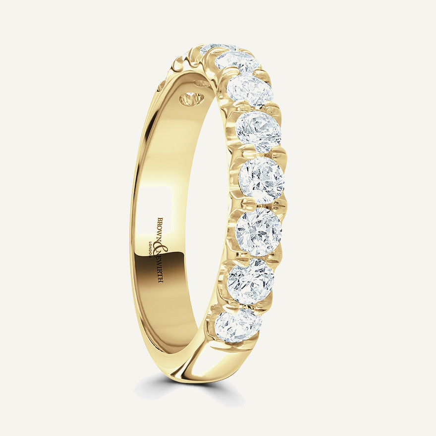 Round Brilliant Cut, Split Claw, Courted Diamond Eternity Ring