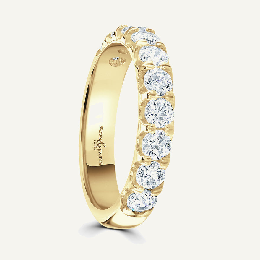 Round Brilliant Cut, Split Claw, Courted Diamond Eternity Ring