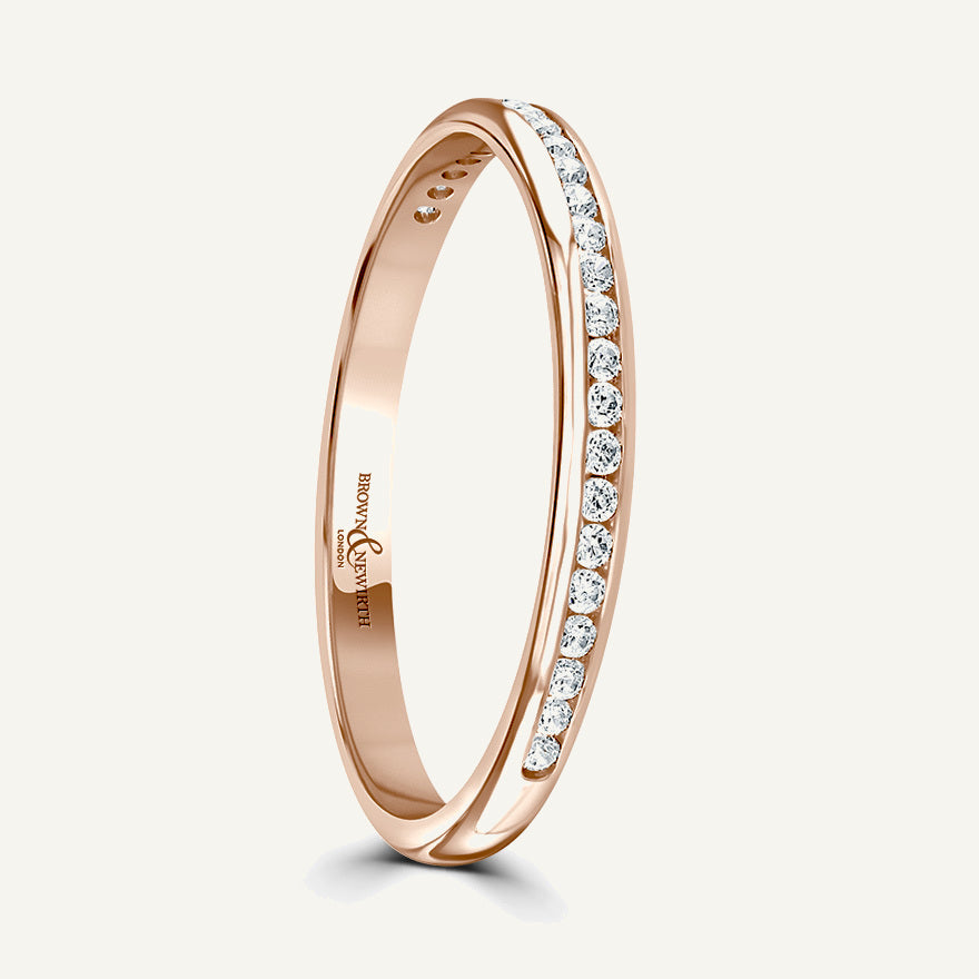 Round Brilliant Cut, Channel, Courted Diamond Eternity Ring