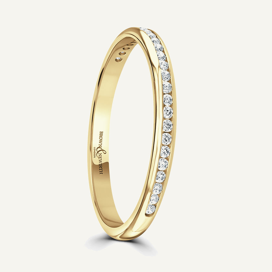 Round Brilliant Cut, Channel, Courted Diamond Eternity Ring
