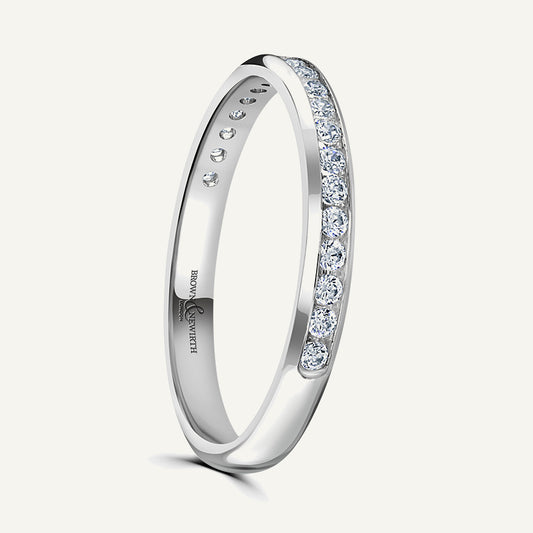 Round Brilliant Cut, Channel, Courted Diamond Eternity Ring
