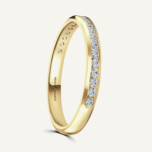 Round Brilliant Cut, Channel, Courted Diamond Eternity Ring