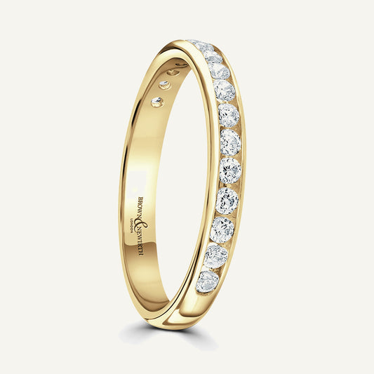 Round Brilliant Cut, Channel, Courted Diamond Eternity Ring