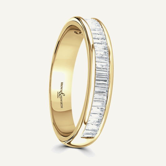 Baguette Cut, Channel, Courted Diamond Eternity Ring