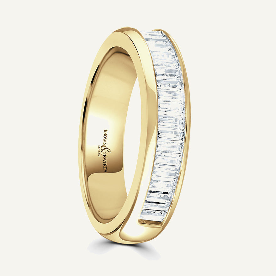 Baguette Cut, Channel, Courted Diamond Eternity Ring